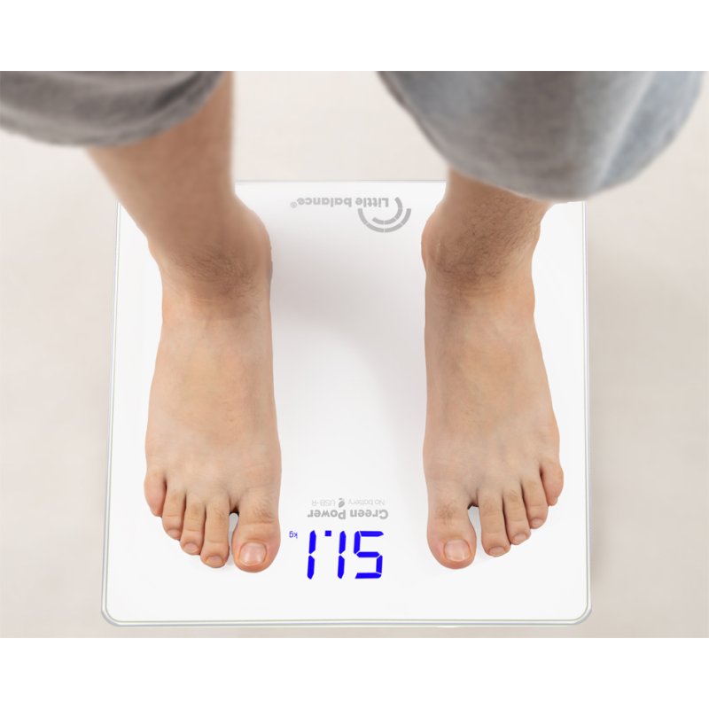 Little balance Pèse-personne Blue Tech R12, connexion USB-C, rechargeable, 200 kg